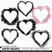 Artsy Heart Shapes - 6 Artsy Stamps and Brushes - INSTANT DOWNLOAD - for Scrapbooking, Journaling,Crafts, Collage, Cards, Journaling