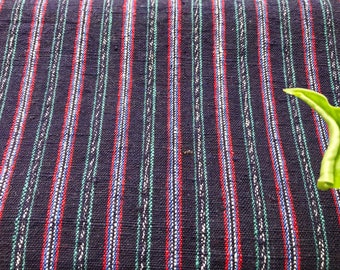 1m Linen Cotton Fabric, Fabric Shoppe, Striped Tablecloth, Indigo Blue Vintage Fabric, Vintage Fabric, Fabric Scraps, Upcycle Fabric #B22
