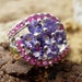 Tanzanite Statement Ring. December Birthstone Silver Jewelry With Bright Blue Tanzanite Cabochon. Gift idea Present for her Gemstone Jewelry