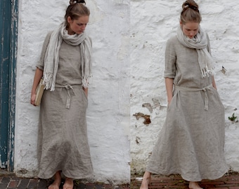 MONK linen dress | trapeze silhouette | custom length