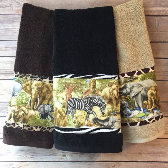 Safari Towels bathroom custom towels decorated towels