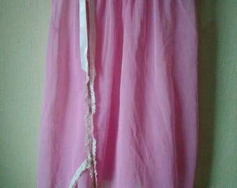 1960's shortie nightgown and pantie set small medium rosy pink with lace
