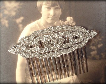 Bridal Hair Comb, Art Deco Wedding 1920s