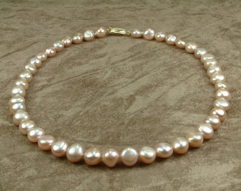 Pink Pearl Necklace 10 - 11 mm (Κολιέ με Ροζ Μαργαριτάρια 10 - 11 mm)