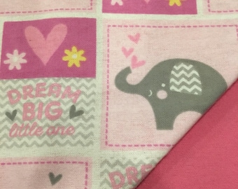 Flannel Pink Elephant Baby Blanket