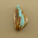 Large Turquoise Cabochon, Royston natural ribbon turquoise, 29x15x6mm triangle, blue color, hand-cut turquoise cabochon