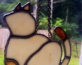 Cat sun catcher, Siamese Cat Suncatcher, Siamese Cat, sun catcher, stained glass