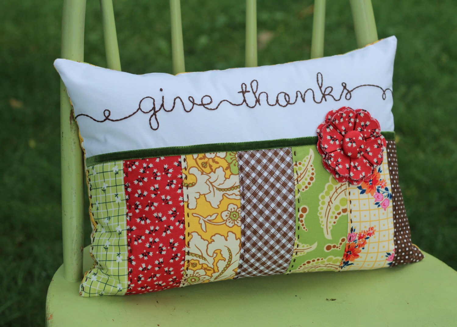 Fall Pillow Cover Thanksgiving Pillow Cover Embroidered