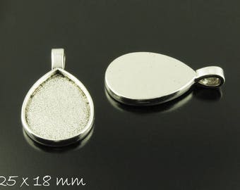 Pendants m. version drops 25 x 18 mm silver