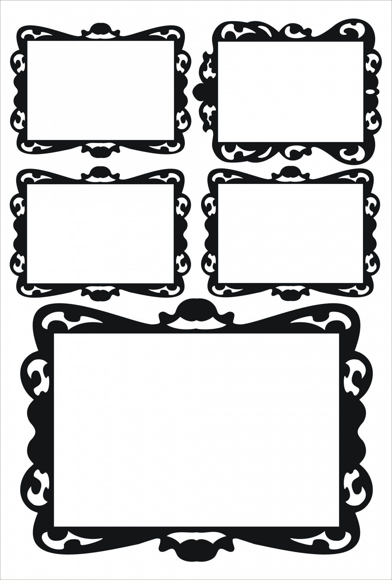 Stickers Black Baroque Frames Stickers Black Baroque Frames