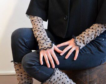 gaiters brown with dots