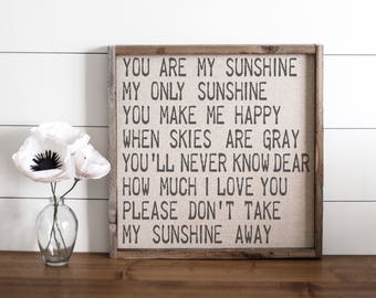 You Are My Sunshine // 17x17 Handmade Sign