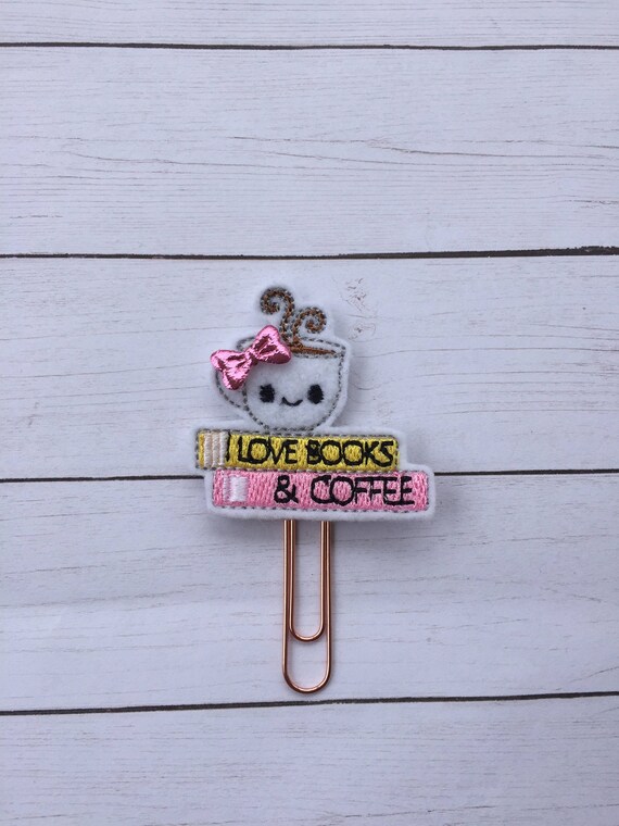 Book & Coffee Lover planner Clip/Planner Clip/Bookmark. Book Planner Clip. Coffee Planner Clip. Book Love Bookmark