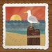 PATTERN - "Seaside Sunset" Pattern of the Month wool applique' quilt block or table mat.