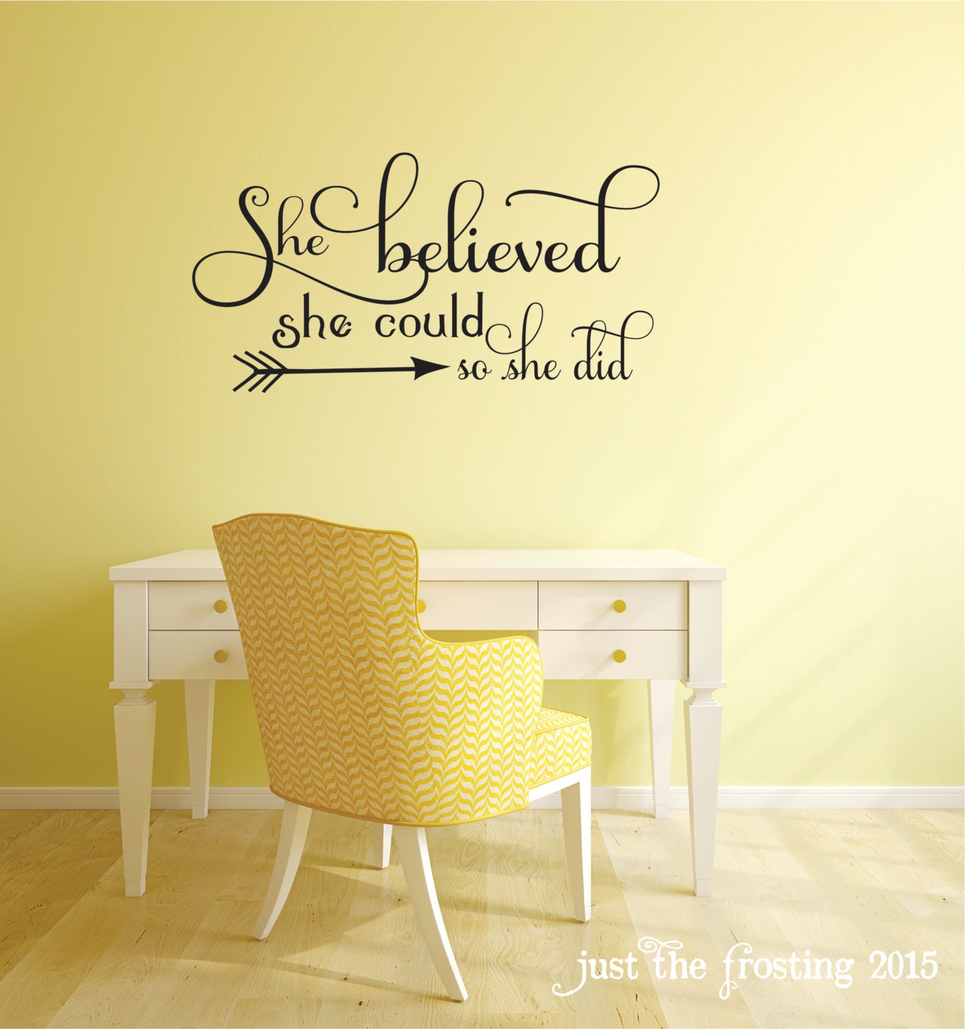 She Believed She Could Quote  Bedroom  Wall  Decal  Office Decor 