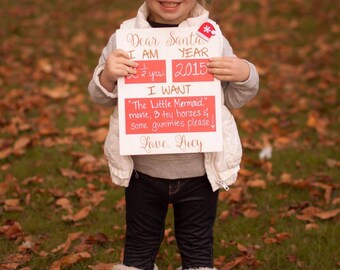 Dear Santa, Kids Letter to Santa, Personalized Letter to Santa Chalkboard, Christmas Photo Prop, Christmas Decorations, Reusable, Decor