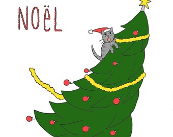 Christmas card - cat