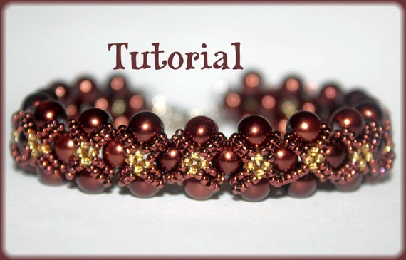 Download Pearls and seed beads Beading Pattern PDF bracelet or necklace