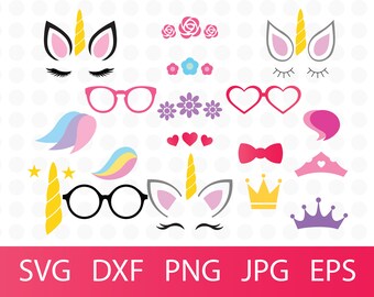 Unicorn SVG, Unicorn head Svg, Unicorn Clip Art, Unicorn Face SVG, Cute Unicorn SVG, Cricut, Silhouette Cut File Chevrons