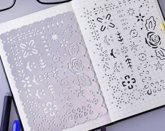Metallic Bullet Journal Stencil Stainless Steel,Bullet Journalling tibetara®pochoir bullet journal, About 3 1/3*5 1/8" ,1 each/lot-10190052