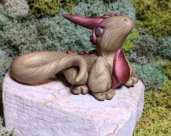 Polymer Clay Dragon- Handmade Dragon - Fantasy Sculpture - Clay Dragon - Dragon Figure - Miniature Dragon - Dragon Sculpture - Desk Buddy