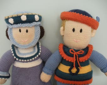 Hand Knitted Prince and Princess Dolls