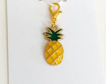 Pineapple Progress Keeper, Knitting Marker, Crochet Stitch Marker, Removable Stitch marker, Zipper Pull for your Project Bag