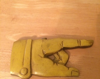 Vintage Trump Metal Finger of Fate Directional Pointing Hand Metal