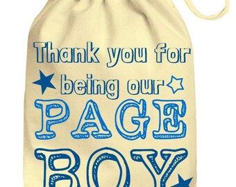 Personalized Wedding Drawstring Cotton Gift Bag Page Boy Gift Bag, Personalised Wedding Bag Favors Just Married Pageboy Favors Wedding Day