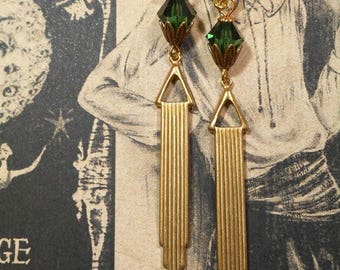 Miss Fisher Flapper Earrings - Art Deco Jewelry - Art Deco Earrings - 1920s Jewelry - Downton Abbey Style - FLAPPER COLLECTION