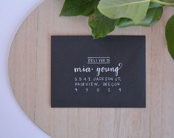 Handwritten Calligraphy Wedding Invitations-Envelope Addressing-Wrigley
