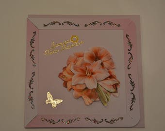 Amaryllis 3 d flower card
