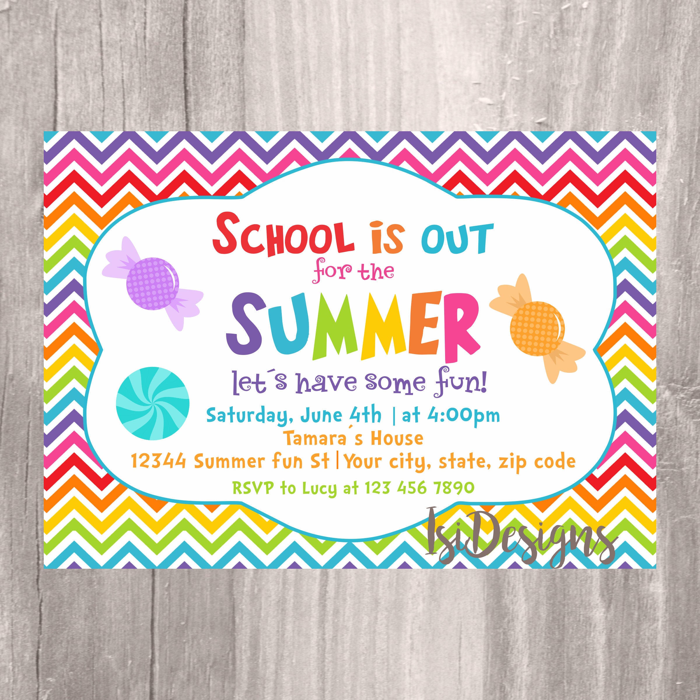 End Of The Year Party Invitation Summer Party School's