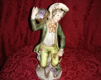 Vintage Home interior man with grapes figurine