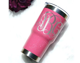 Glitter RTIC Tumbler, 30 oz RTIC Tumbler, Personalized RTIC, Glitter Monogram Tumbler, Custom Rtic Tumbler with Monogram, Gift for Her