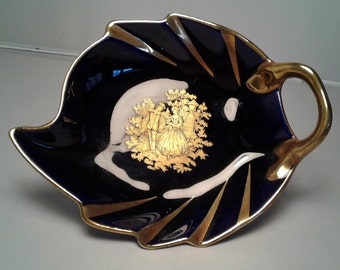 JWK Blue and Gold West Germany Pin Dish