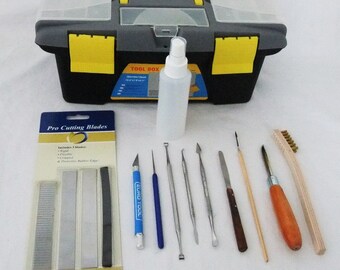 Deluxe Precious Metal Clay PMC Tool Kit 12 Pieces Including Tool Box