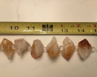 Bi color druzy citrine/quartz nuggets,beaded strand 16inch,temporarily strand