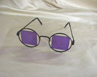 Vintage Hippie/ Retro Purple Sunglasses with Black Metal Frames