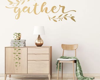 Gather Wall Decor - Gather Wall Decal - Thanksgiving Wall Decal - WB103