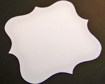 50 fancy bracket cards 2 inch white die cuts