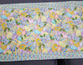 Easter eggs and jelly beans table runner