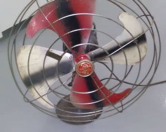 Vintage Large Steel Cage Fan ******1950's******* Heavy Duty