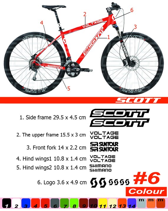 scott bike frame decals