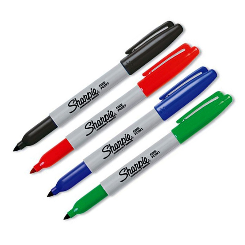 ShArPiE fine MARKERS 4 pack Black Blue Green Red permanent ink