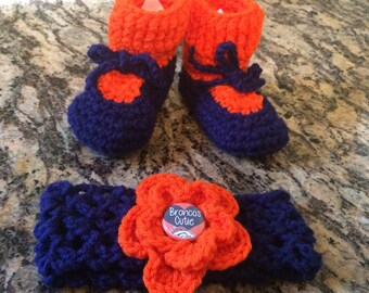 Denver Bronco Fan Headband and Dress Shoes