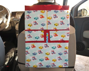 "Helicopters, clouds and stars, multicolored" car Organizer in cotton