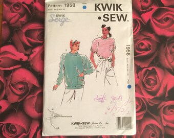 80's Vintage Kwik Sew Pattern 1958
