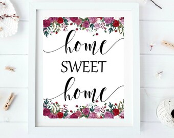 Home Sweet Print New Homeowners House Gift Idea Our First Home Sweet Print New Homeowners House Gift Idea Our First