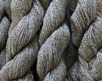 100% alpaca yarn 2 ply DK silver grey